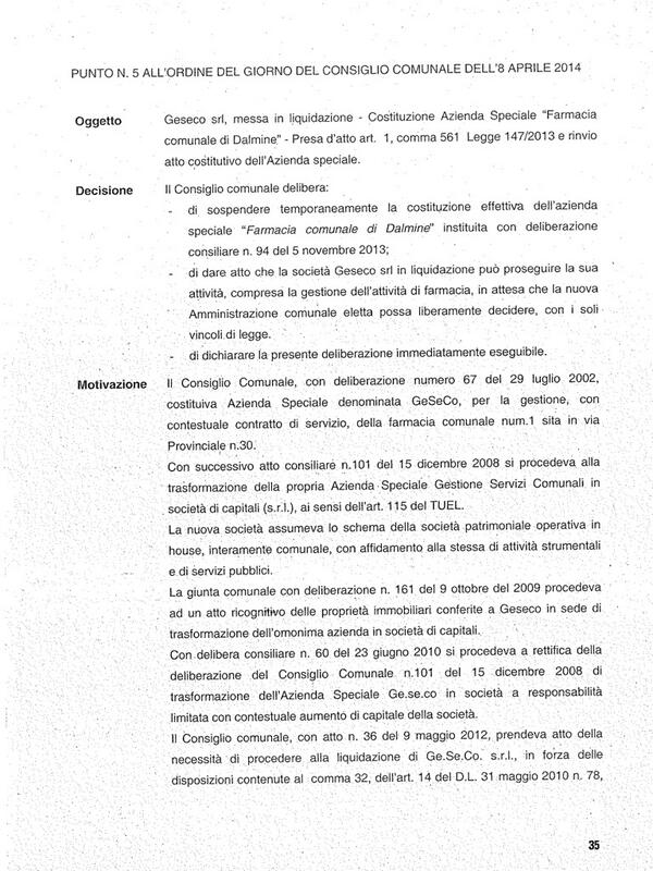 Passiamo al punto 5 : liquidazione GeSeCo #opendalmine http://t.co/RZb3GlOShx